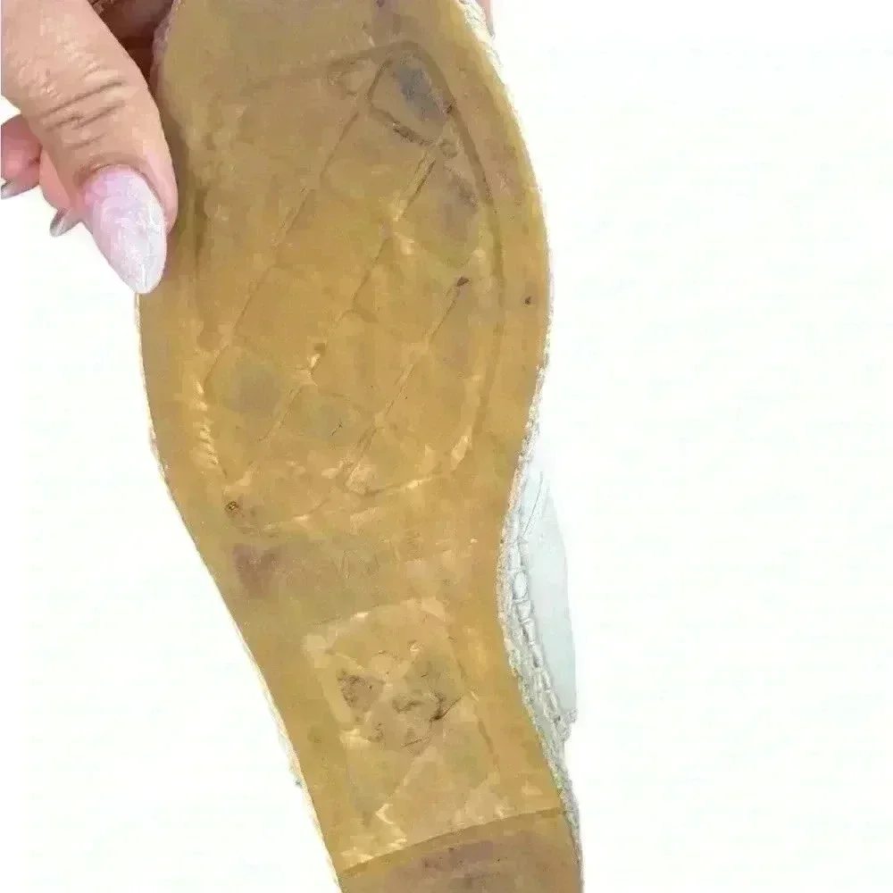 Chanel Beige/Black Lambskin Leather High Top Espadrilles Shoes.